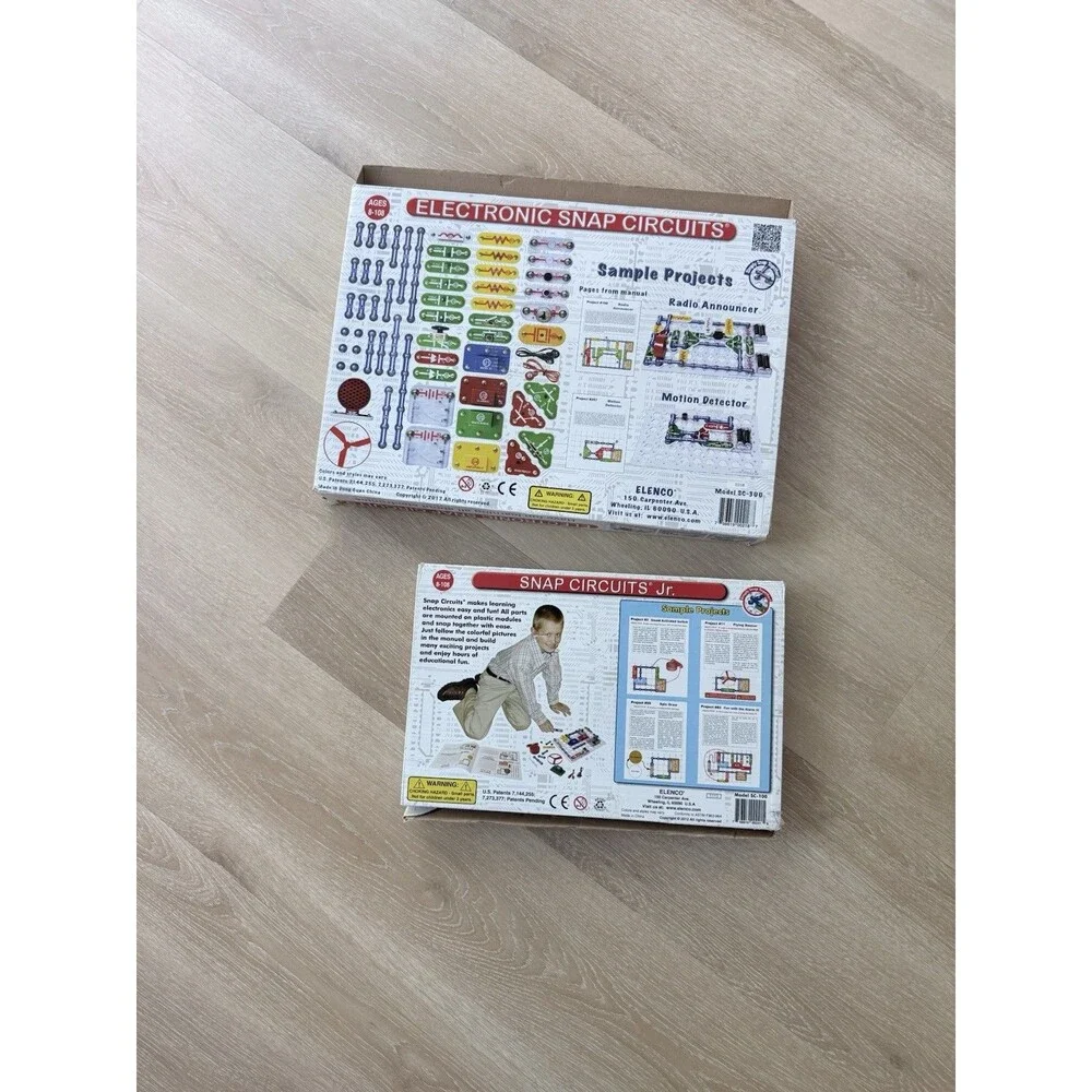 Lot (2 Kits) Elenco Electronics Snap Circuits SC-300 + SC-100 Experiment Kits